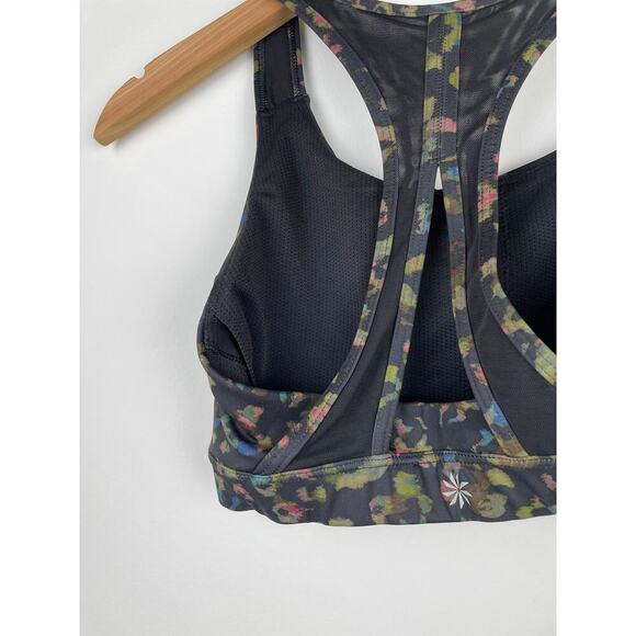 Athleta Contender Multi-colored Ancient Forest Leopard Sports Bra - Size XS - Picture 6 of 7
